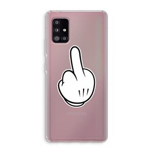 CaseCompany Middle finger white: Samsung Galaxy A51 5G Transparant Hoesje