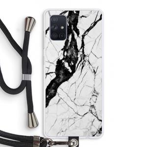 CaseCompany Witte marmer 2: Samsung Galaxy A71 Transparant Hoesje met koord
