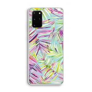 CaseCompany Tropical Palms Blue: Samsung Galaxy S20 Plus Transparant Hoesje