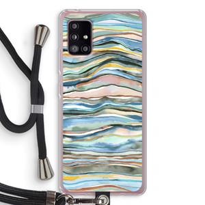 CaseCompany Watercolor Agate: Samsung Galaxy A51 5G Transparant Hoesje met koord