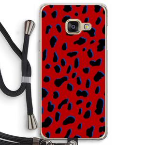 CaseCompany Red Leopard: Samsung Galaxy A3 (2016) Transparant Hoesje met koord