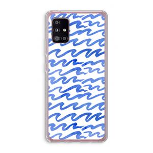CaseCompany Blauwe golven: Samsung Galaxy A51 5G Transparant Hoesje