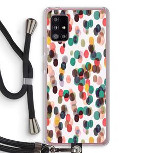 CaseCompany Tropical Dots: Samsung Galaxy A51 5G Transparant Hoesje met koord