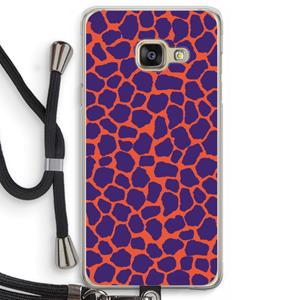 CaseCompany Purple Giraffe: Samsung Galaxy A3 (2016) Transparant Hoesje met koord