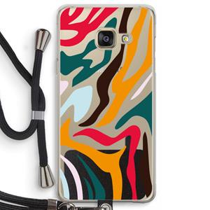 CaseCompany Colored Zebra: Samsung Galaxy A3 (2016) Transparant Hoesje met koord