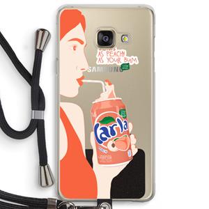 CaseCompany Peach please!: Samsung Galaxy A3 (2016) Transparant Hoesje met koord