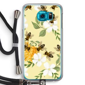 CaseCompany No flowers without bees: Samsung Galaxy S6 Transparant Hoesje met koord