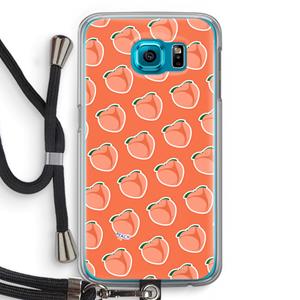 CaseCompany Just peachy: Samsung Galaxy S6 Transparant Hoesje met koord