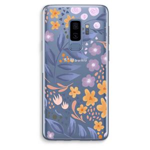 CaseCompany Flowers with blue leaves: Samsung Galaxy S9 Plus Transparant Hoesje