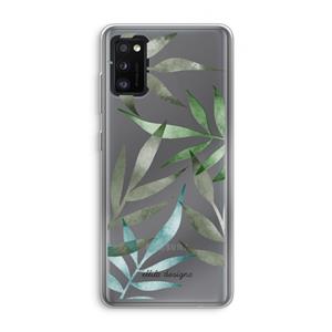CaseCompany Tropical watercolor leaves: Samsung Galaxy A41 Transparant Hoesje