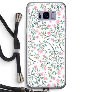 CaseCompany Sierlijke bloemen: Samsung Galaxy S8 Transparant Hoesje met koord