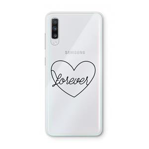 CaseCompany Forever heart black: Samsung Galaxy A70 Transparant Hoesje