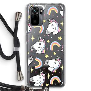 CaseCompany Rainbow Unicorn: Xiaomi Redmi Note 10 Pro Transparant Hoesje met koord