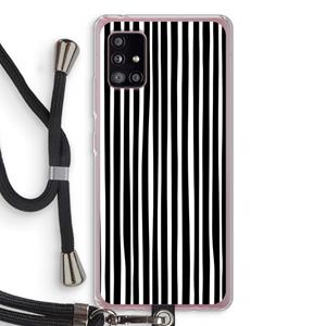 CaseCompany Stripes: Samsung Galaxy A51 5G Transparant Hoesje met koord