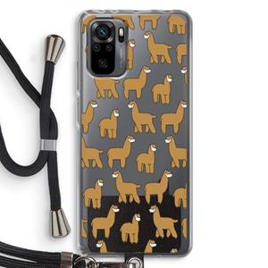 CaseCompany Alpacas: Xiaomi Redmi Note 10 Pro Transparant Hoesje met koord