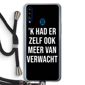 CaseCompany Meer verwacht - Zwart: Samsung Galaxy A20s Transparant Hoesje met koord
