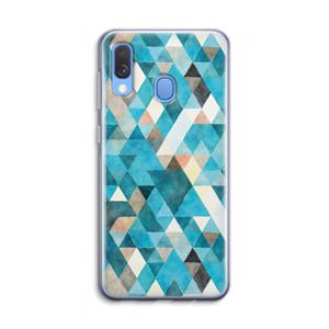 CaseCompany Gekleurde driehoekjes blauw: Samsung Galaxy A40 Transparant Hoesje