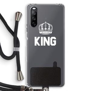 CaseCompany King zwart: Sony Sony Xperia 10 III Transparant Hoesje met koord