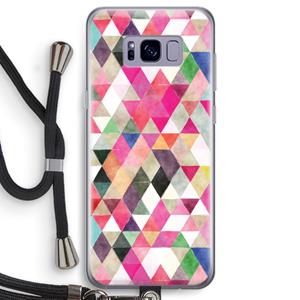 CaseCompany Gekleurde driehoekjes: Samsung Galaxy S8 Transparant Hoesje met koord