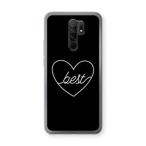 CaseCompany Best heart black: Xiaomi Redmi 9 Transparant Hoesje