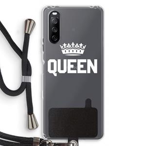 CaseCompany Queen zwart: Sony Sony Xperia 10 III Transparant Hoesje met koord