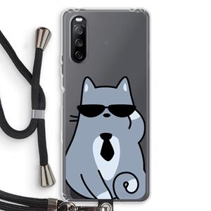 CaseCompany Cool cat: Sony Sony Xperia 10 III Transparant Hoesje met koord