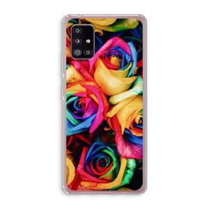 CaseCompany Neon bloemen: Samsung Galaxy A51 5G Transparant Hoesje