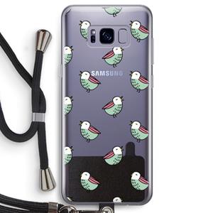 CaseCompany Vogeltjes: Samsung Galaxy S8 Transparant Hoesje met koord