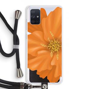 CaseCompany Orange Ellila flower: Samsung Galaxy A71 Transparant Hoesje met koord