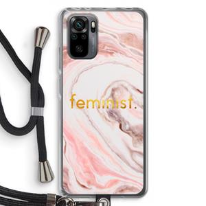 CaseCompany Feminist: Xiaomi Redmi Note 10 Pro Transparant Hoesje met koord