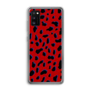 CaseCompany Red Leopard: Samsung Galaxy A41 Transparant Hoesje