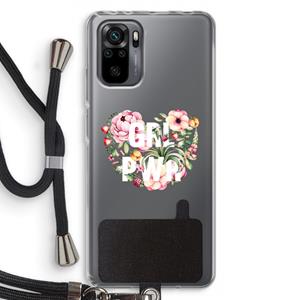 CaseCompany GRL PWR Flower: Xiaomi Redmi Note 10 Pro Transparant Hoesje met koord