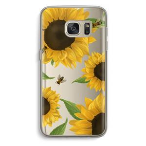 CaseCompany Sunflower and bees: Samsung Galaxy S7 Transparant Hoesje