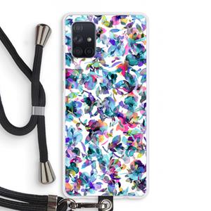 CaseCompany Hibiscus Flowers: Samsung Galaxy A71 Transparant Hoesje met koord