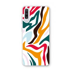 CaseCompany Colored Zebra: Samsung Galaxy A70 Transparant Hoesje