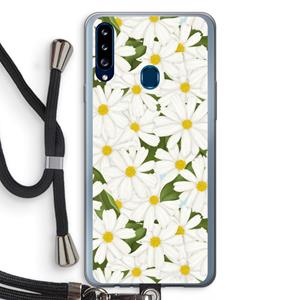 CaseCompany Summer Daisies: Samsung Galaxy A20s Transparant Hoesje met koord