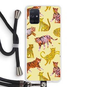 CaseCompany Cute Tigers and Leopards: Samsung Galaxy A71 Transparant Hoesje met koord