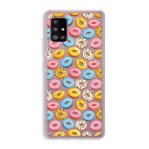 CaseCompany Pink donuts: Samsung Galaxy A51 5G Transparant Hoesje