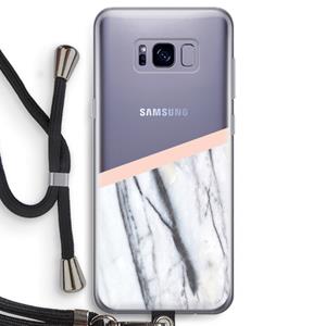 CaseCompany A touch of peach: Samsung Galaxy S8 Transparant Hoesje met koord