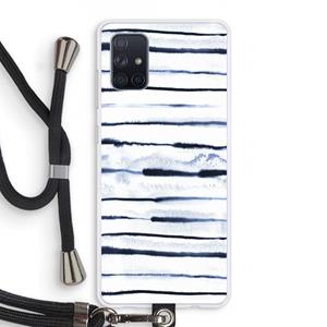 CaseCompany Ink Stripes: Samsung Galaxy A71 Transparant Hoesje met koord