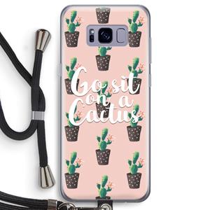 CaseCompany Cactus quote: Samsung Galaxy S8 Transparant Hoesje met koord