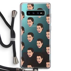 CaseCompany Ugly Cry Call: Samsung Galaxy S10 Plus Transparant Hoesje met koord