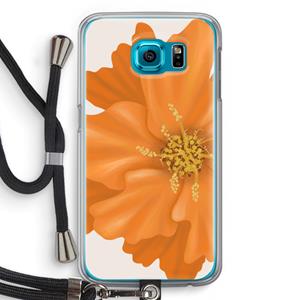 CaseCompany Orange Ellila flower: Samsung Galaxy S6 Transparant Hoesje met koord