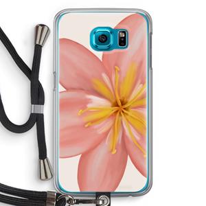 CaseCompany Pink Ellila Flower: Samsung Galaxy S6 Transparant Hoesje met koord