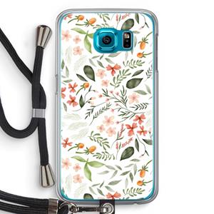 CaseCompany Sweet little flowers: Samsung Galaxy S6 Transparant Hoesje met koord