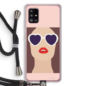 CaseCompany Red lips: Samsung Galaxy A51 5G Transparant Hoesje met koord
