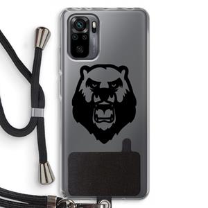 CaseCompany Angry Bear (black): Xiaomi Redmi Note 10 Pro Transparant Hoesje met koord