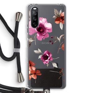 CaseCompany Geschilderde bloemen: Sony Sony Xperia 10 III Transparant Hoesje met koord