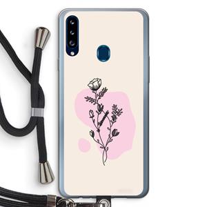 CaseCompany Roses are red: Samsung Galaxy A20s Transparant Hoesje met koord