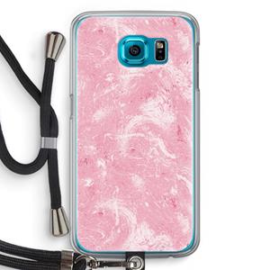 CaseCompany Abstract Painting Pink: Samsung Galaxy S6 Transparant Hoesje met koord